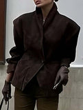 Retro-style high-end belted suit jacket for women_CWOCO00754