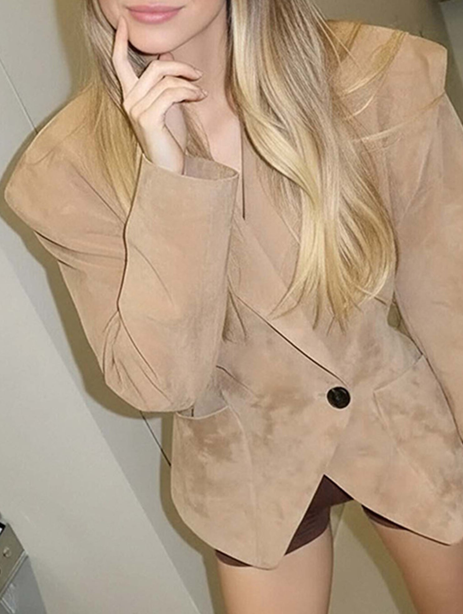 Retro-style high-end belted suit jacket for women_CWOCO00754