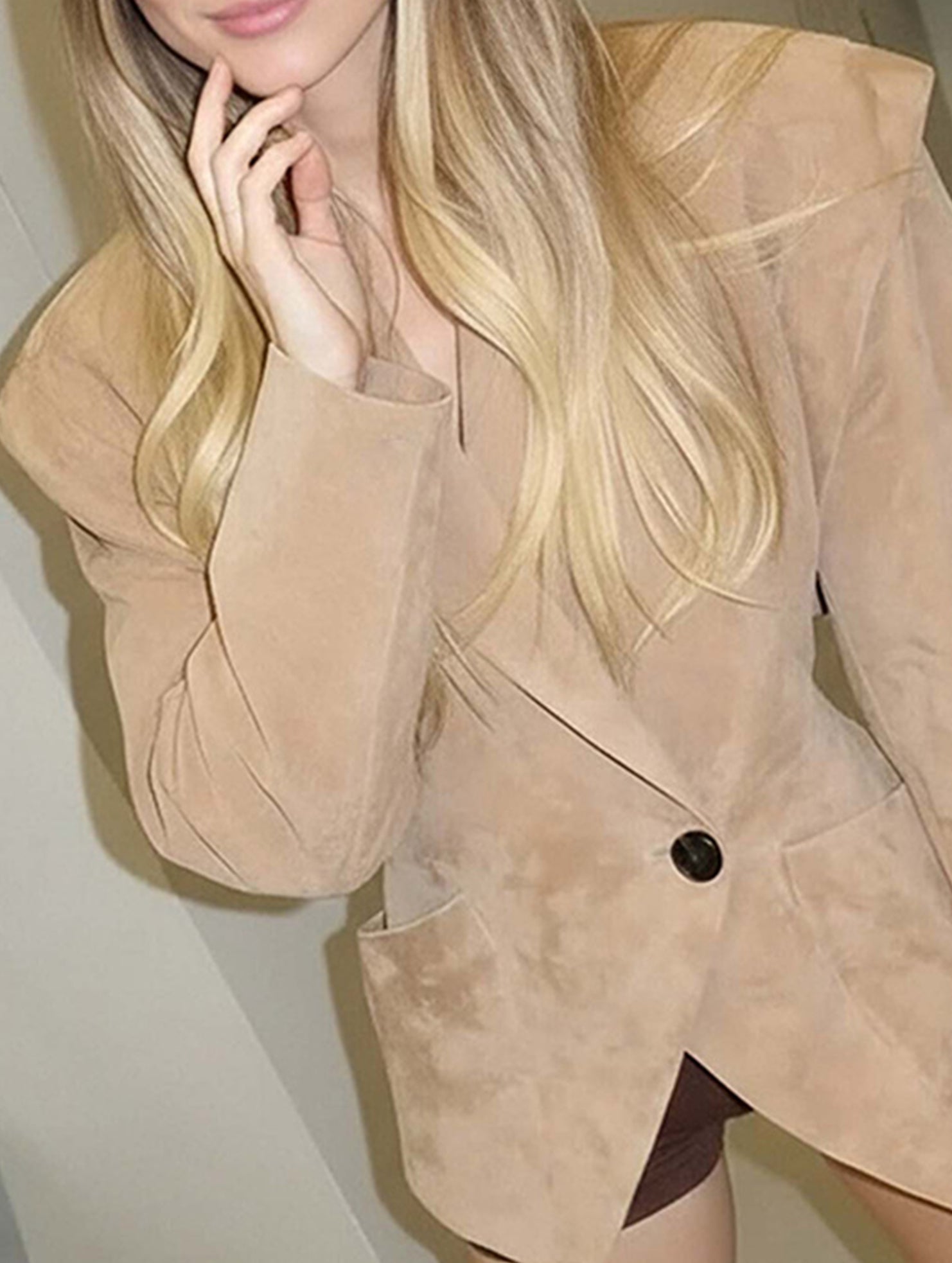 Retro-style high-end belted suit jacket for women_CWOCO00754