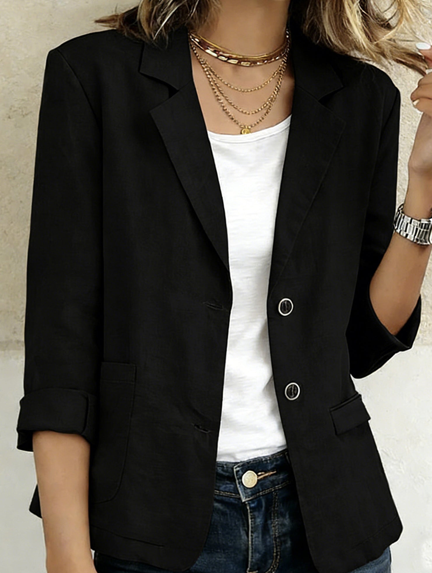 Spring/Summer Cotton Linen Jackets and Blazers_CWOCO00770