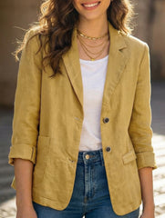 Spring/Summer Cotton Linen Jackets and Blazers_CWOCO00770