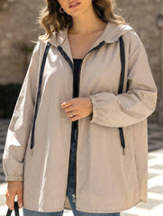 Women's Hooded Outdoor Loose-fitting Windbreaker Jacket_CWOCO00775