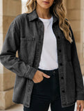 Retro oversized denim shirt for women