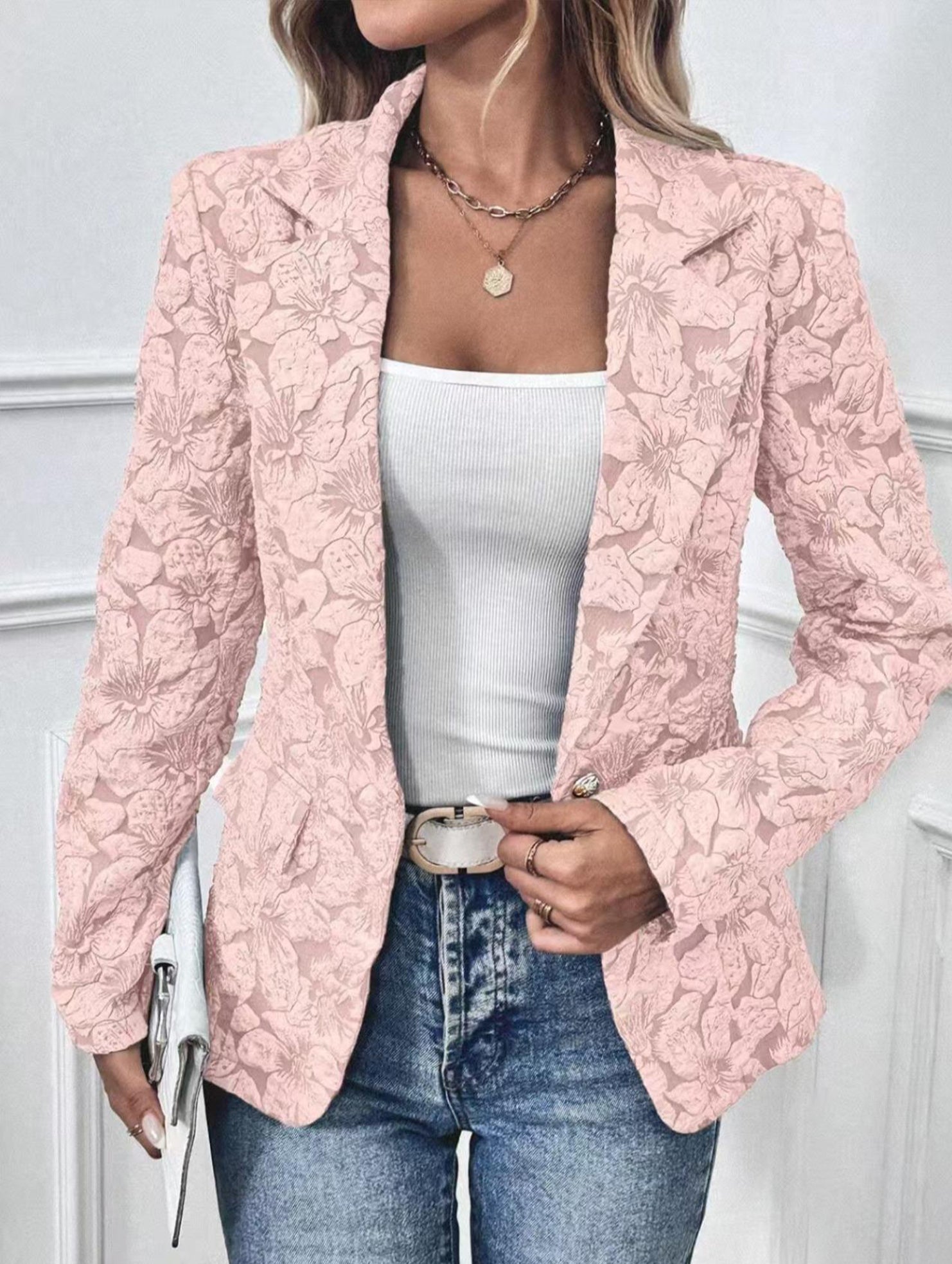 Retro Lily Jacquard Slim Fit Suit for Women