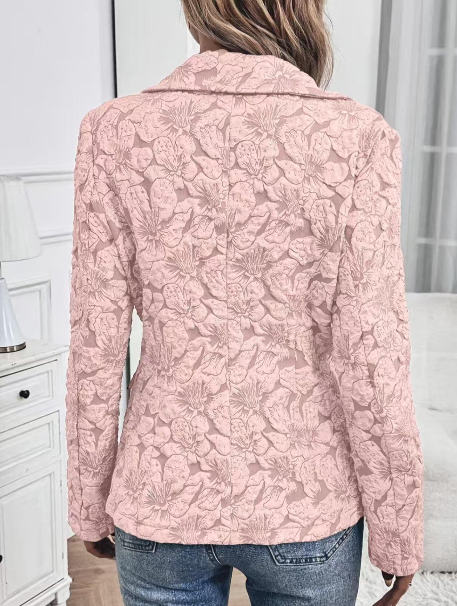 Retro Lily Jacquard Slim Fit Suit for Women_CWOCO00778