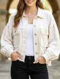 Casual and stylish waffle patchwork washed jacket_CWOCO00780