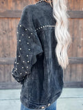 Studded heavy-duty casual fashion corduroy short jacket