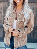 Studded heavy-duty casual fashion corduroy short jacket_CWOCO00781