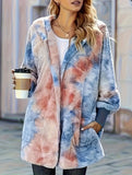 tie-dye cardigan hooded jacket