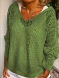 Thin loose sun-proof knitted hooded sweater