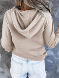 Loose casual hooded drawstring pocket sweatshirt