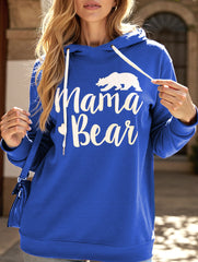 Loose long-sleeved printed hooded sweatshirt
