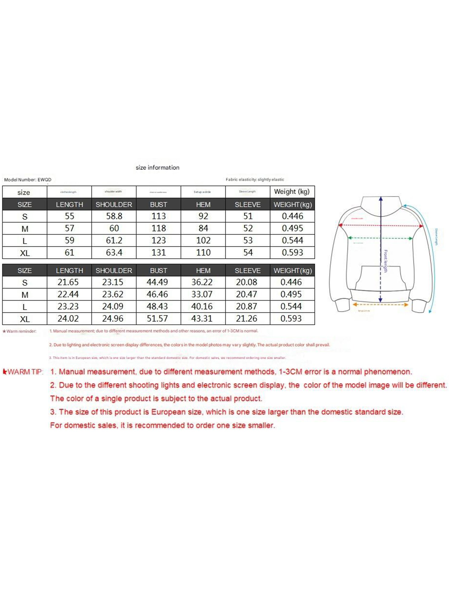 Zipper drawstring long-sleeved hoodie