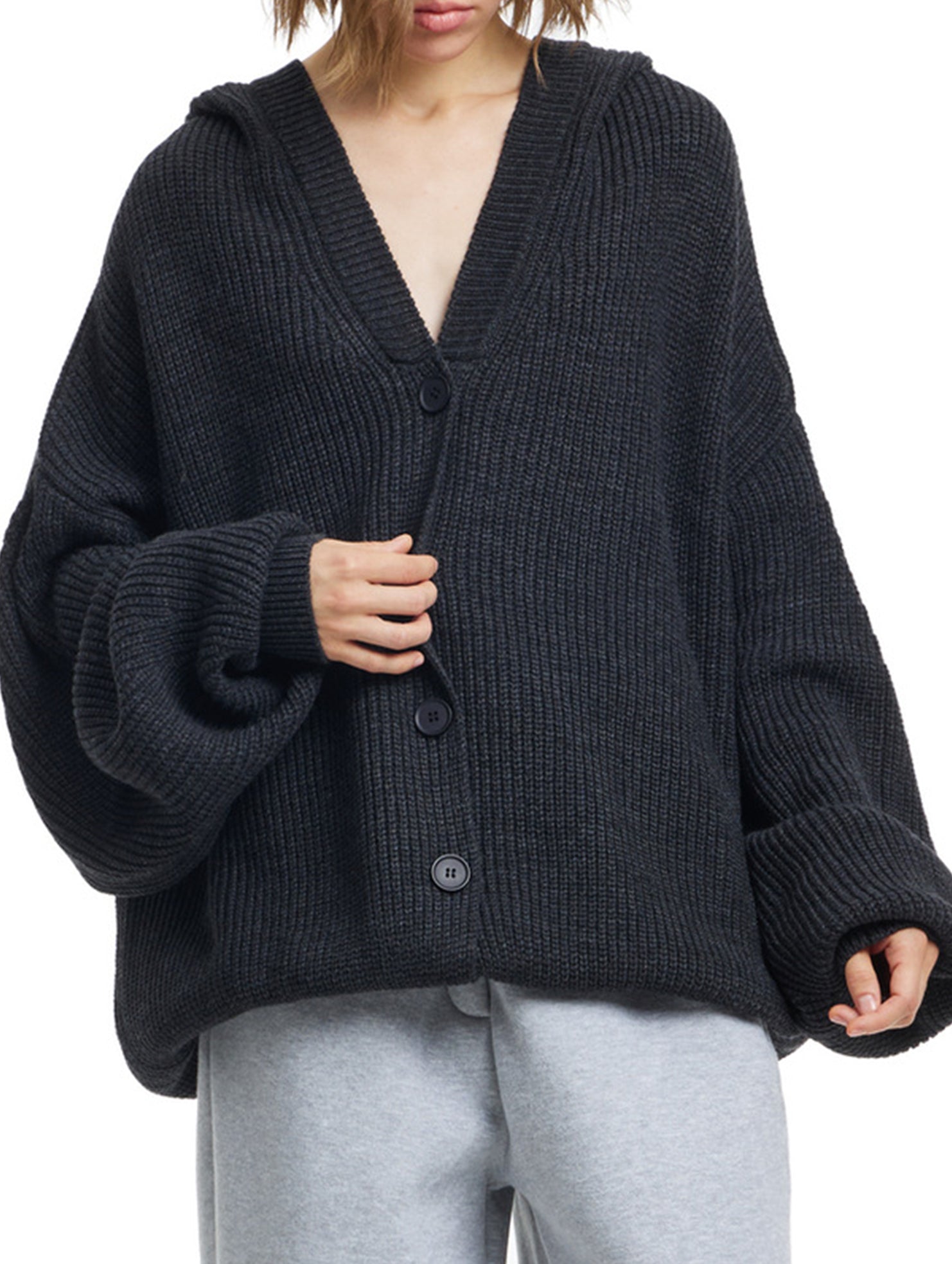 Casual soft long-sleeved knitted cardigan