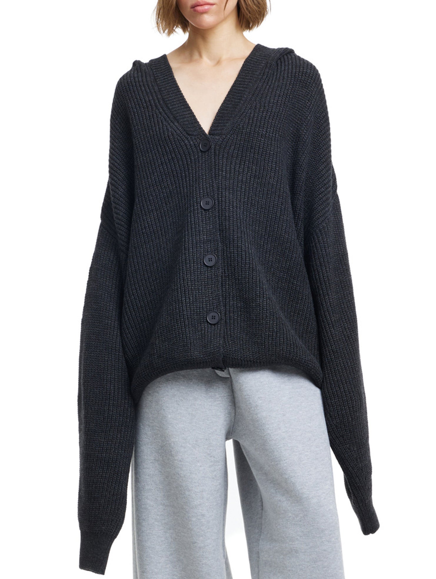 Casual soft long-sleeved knitted cardigan