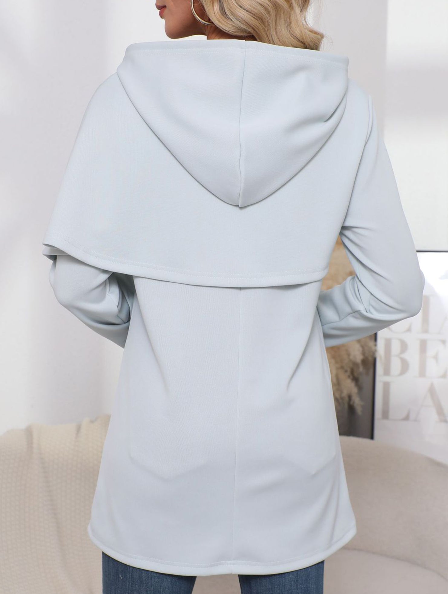 Long-sleeved irregular solid color sweatshirt