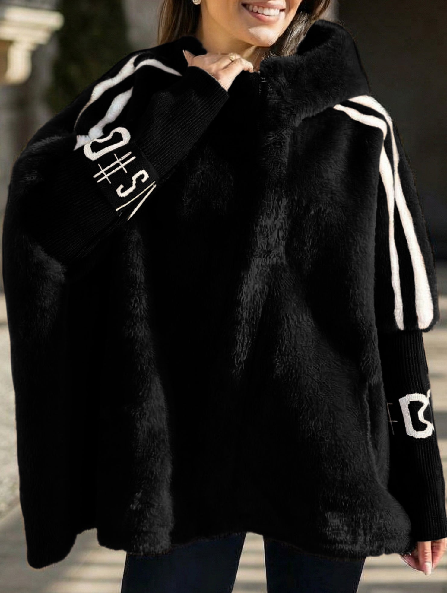 Versatile and loose mink fur jacket_CWOHOL00777
