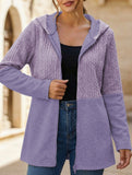 Solid Color Hooded Loose Fit Jacket for Women
