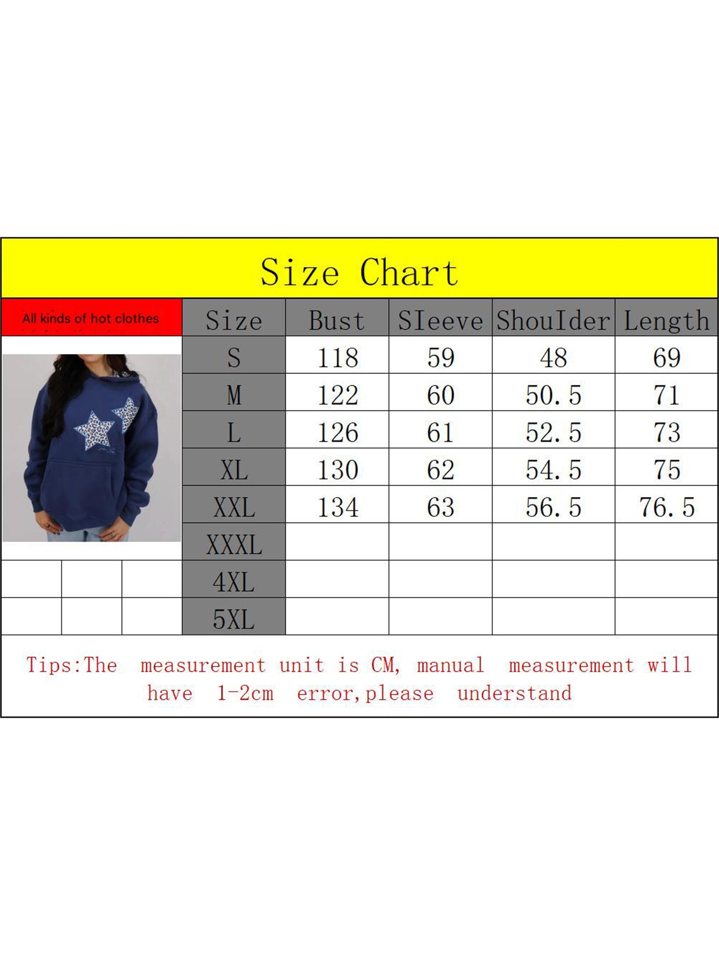 Star Embroidered Hooded Loose Sweatshirt