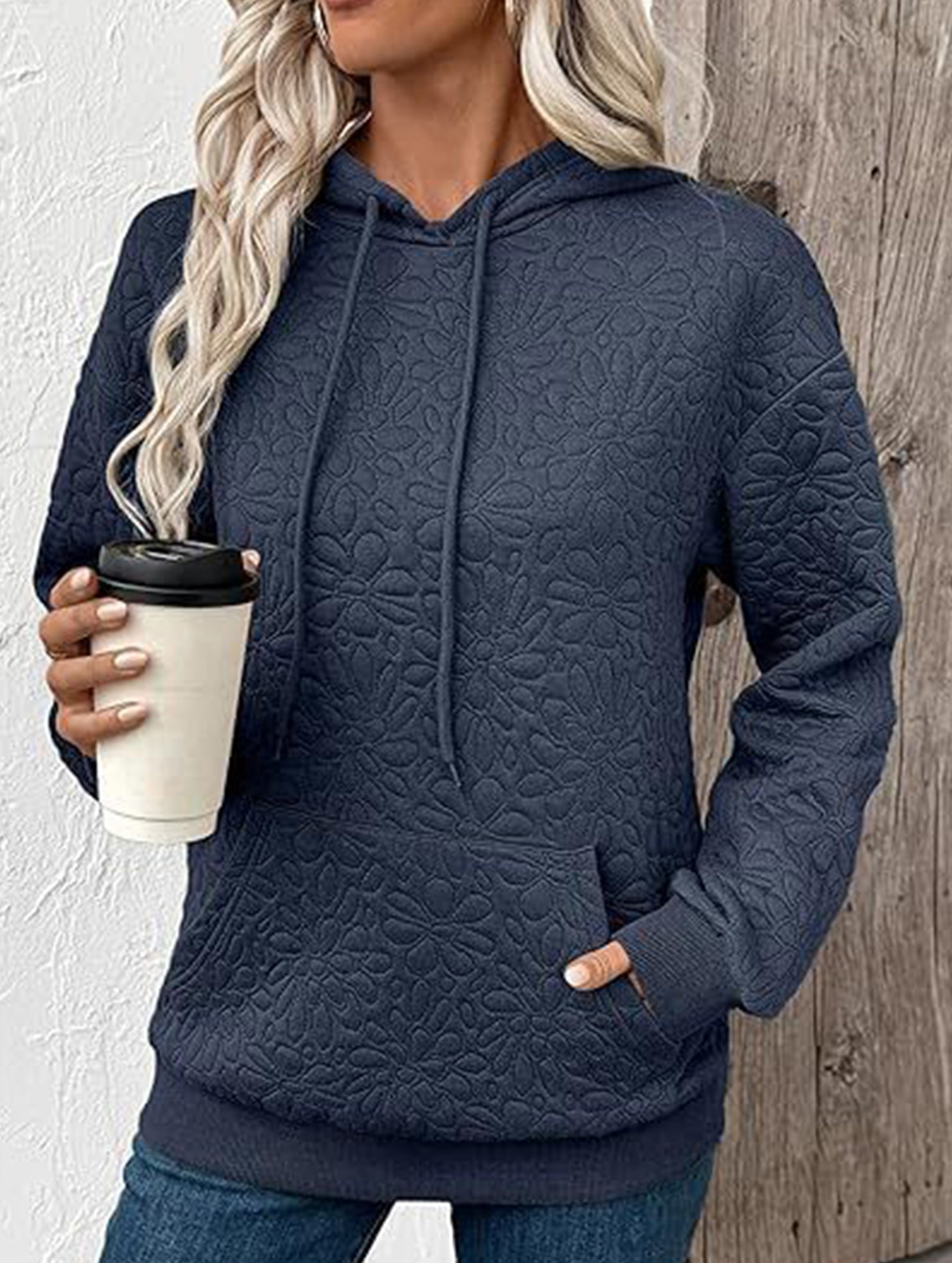 Textured Hooded Long Sleeve Sweatshirt_CWOHOL00811