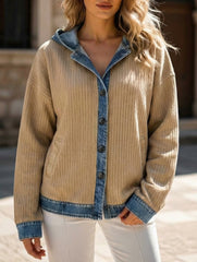 Loose Plaid Hooded Cardigan Sweatshirt_CWOHOL00816