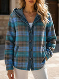 Loose Plaid Hooded Cardigan Sweatshirt_CWOHOL00816