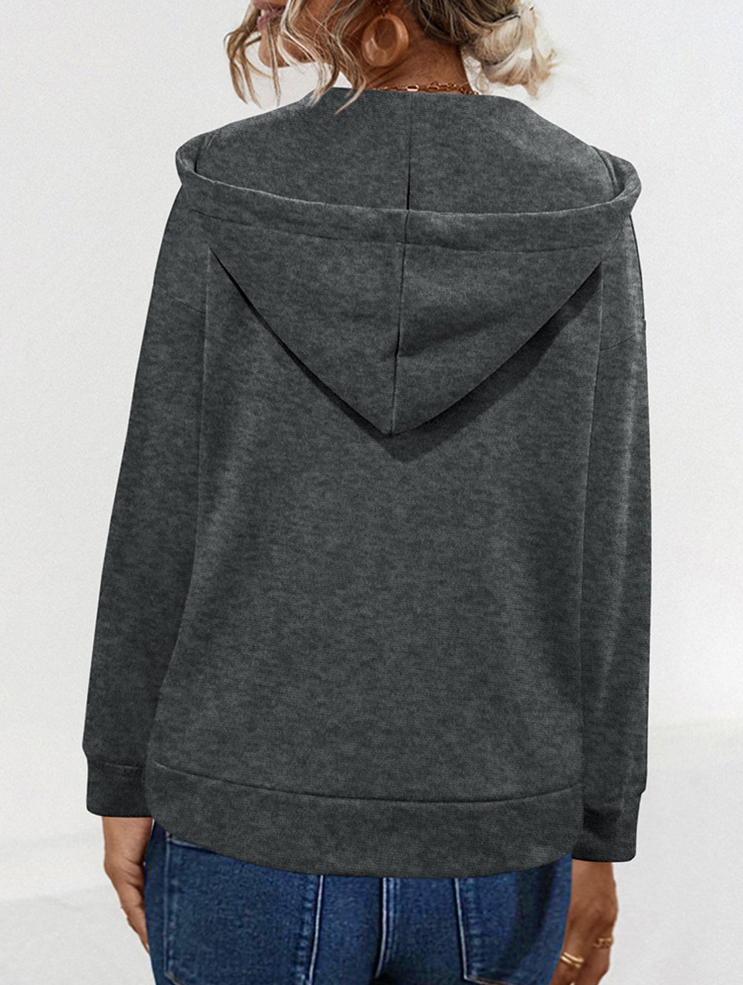 Solid Hooded Drawstring Pocket Sweatshirt_CWOHOL00826