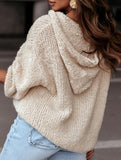 Loose casual oversized hooded pullover sweater