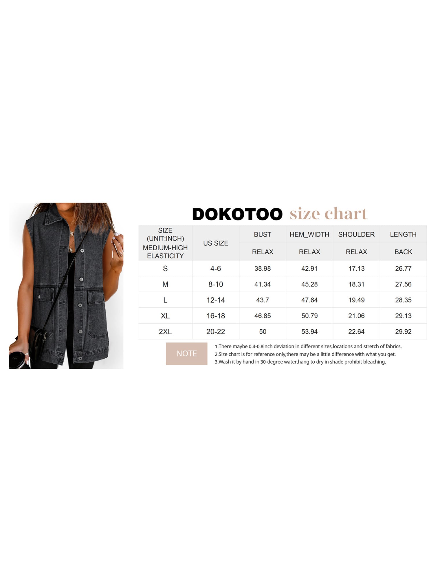 Fashionable women's denim vest waistcoat