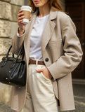 Casual solid color suit jacket