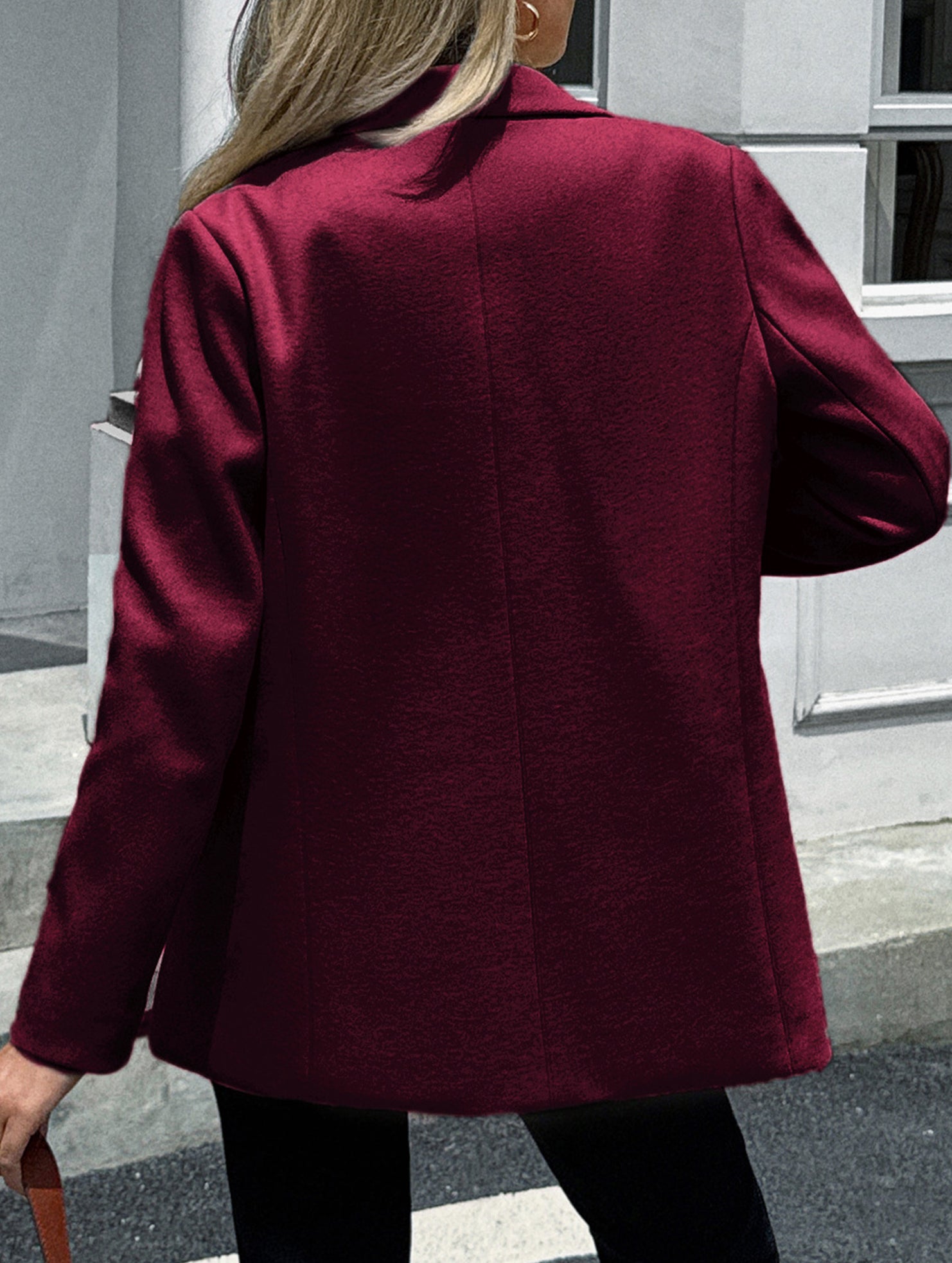 Casual solid color suit jacket