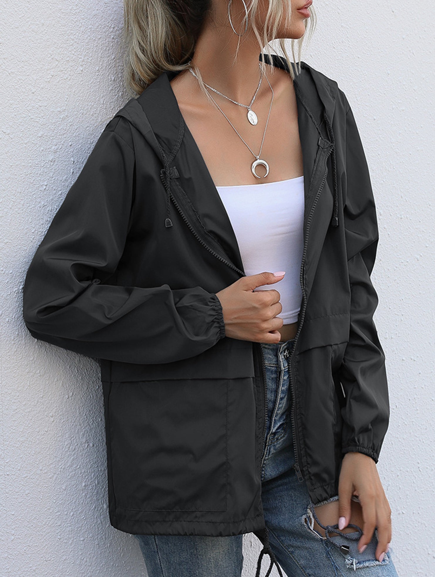 Outdoor hiking raincoat jacket