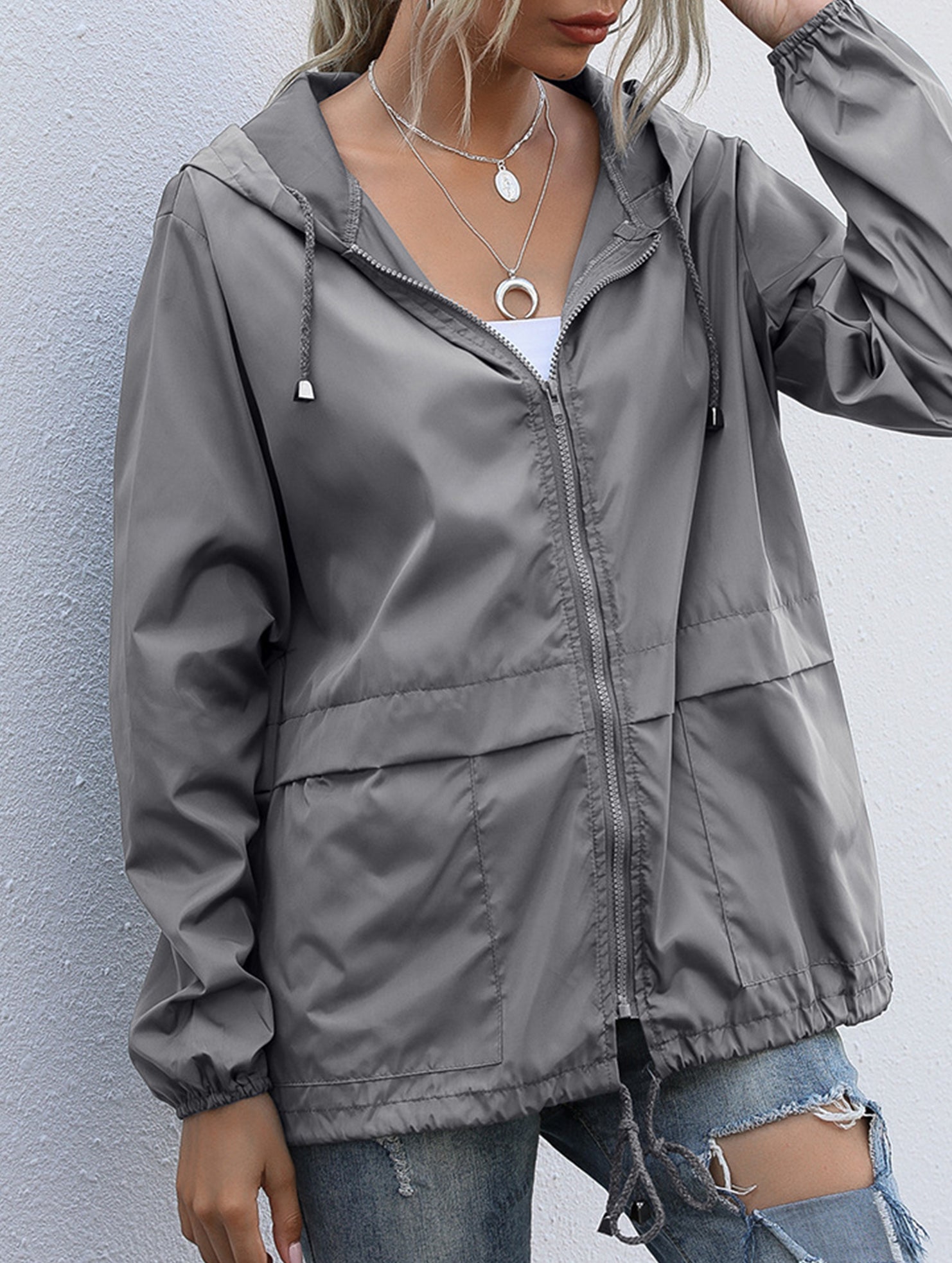 Outdoor hiking raincoat jacket