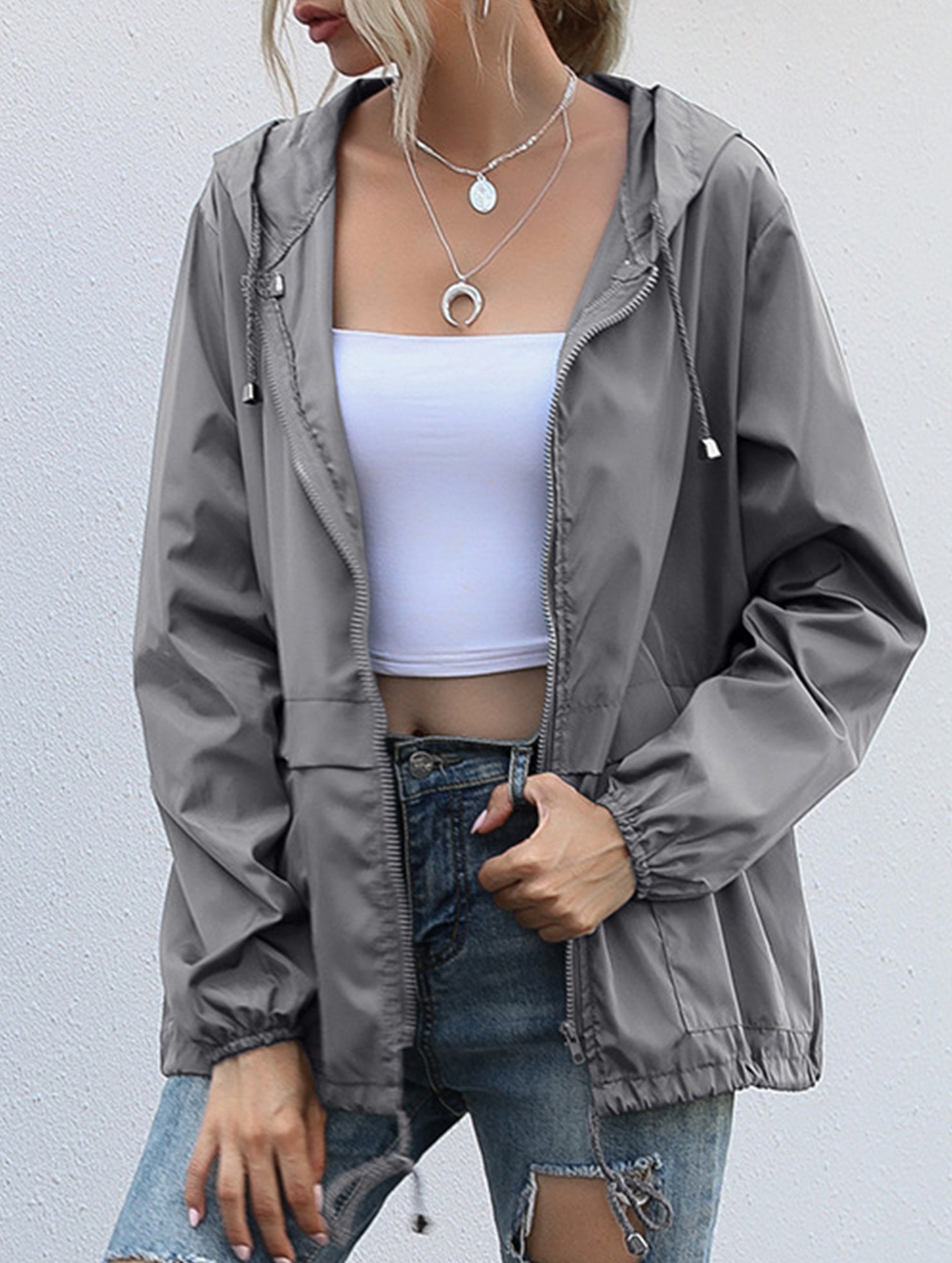 Outdoor hiking raincoat jacket