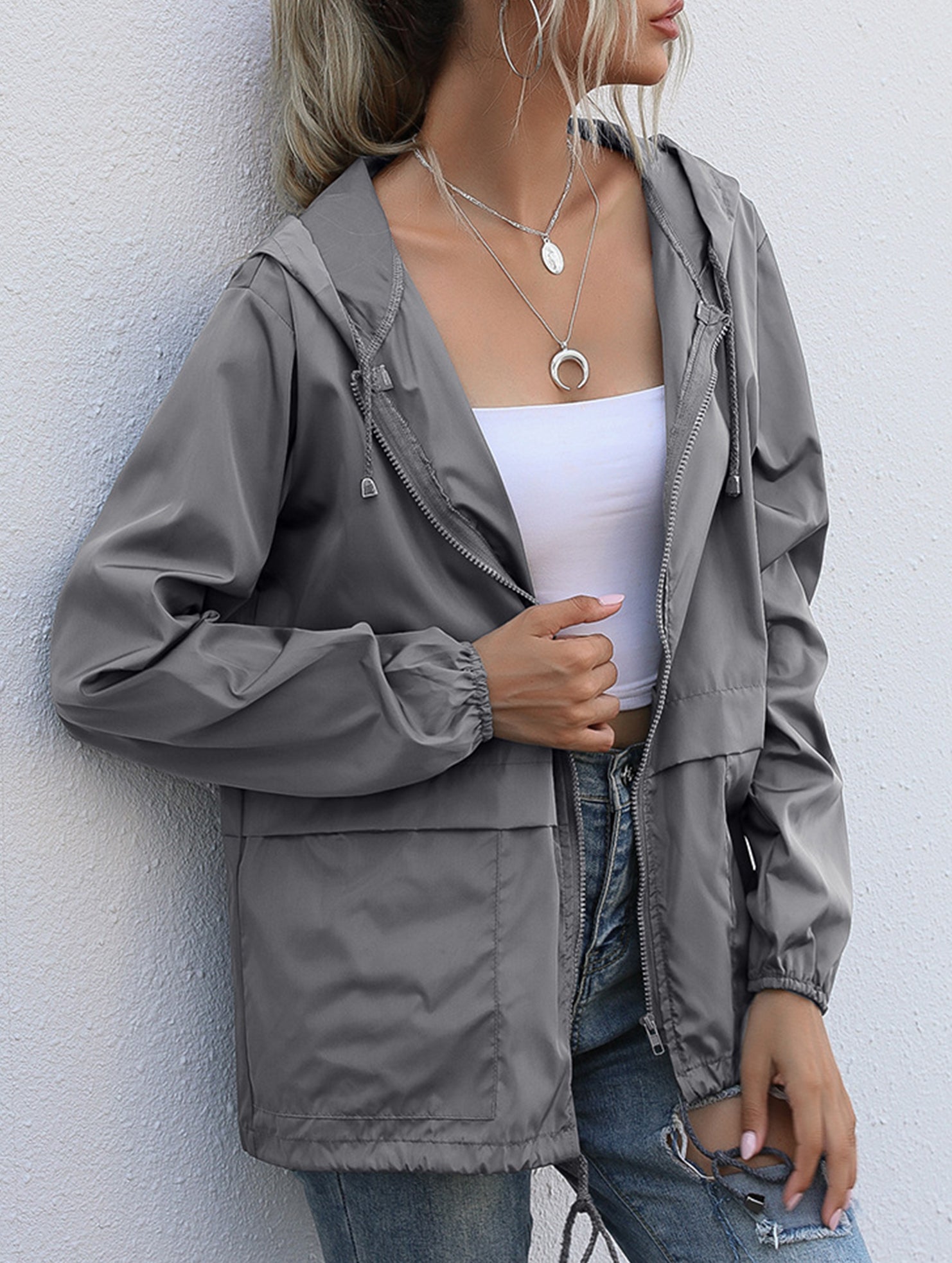 Outdoor hiking raincoat jacket
