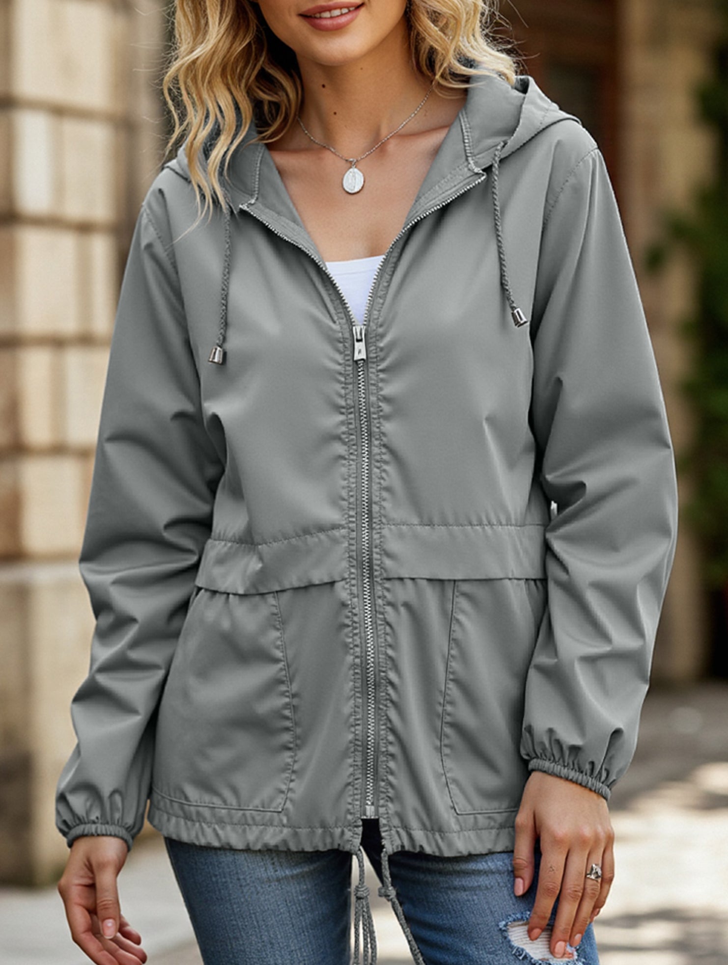 Outdoor hiking raincoat jacket