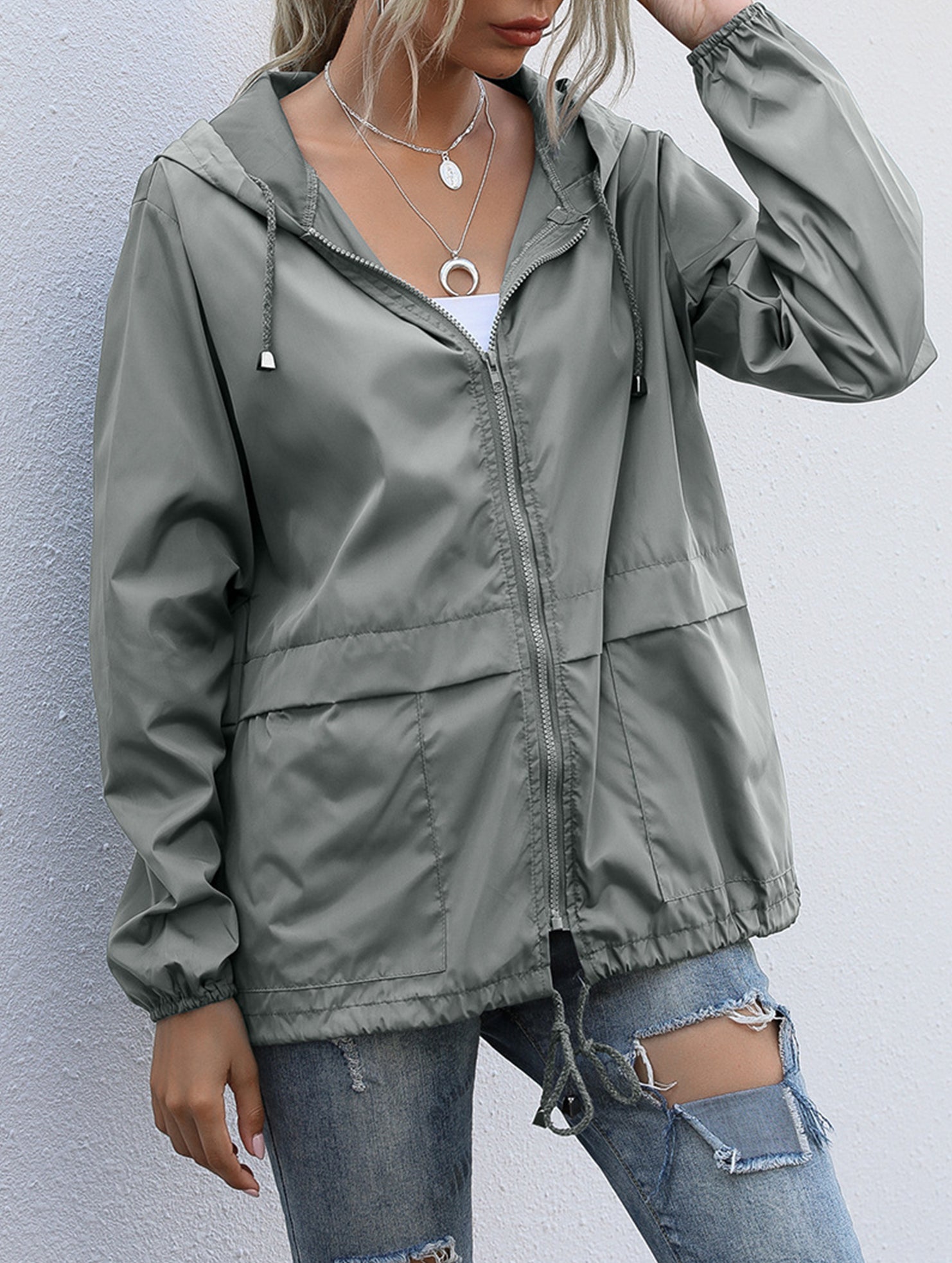 Outdoor hiking raincoat jacket