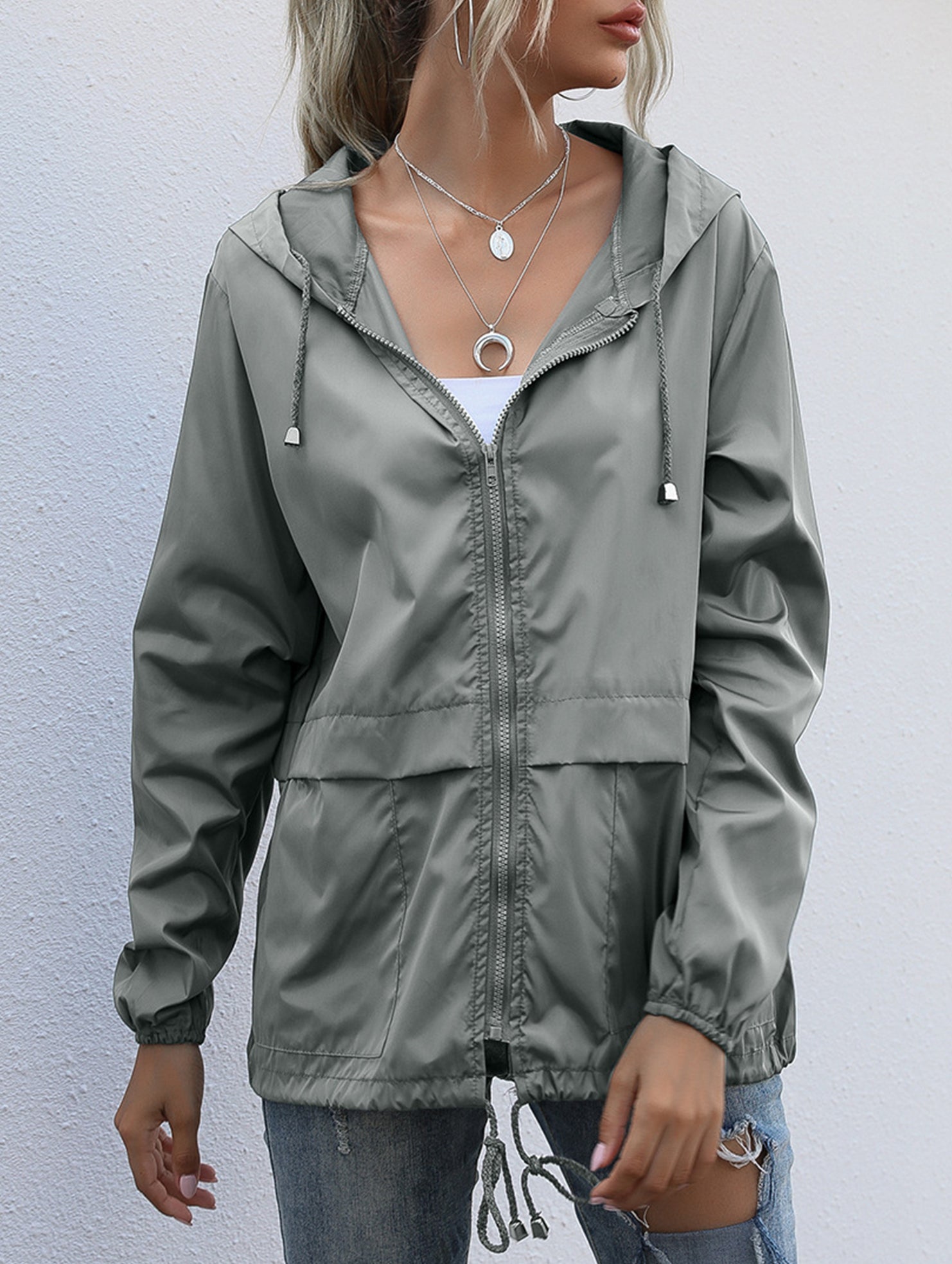 Outdoor hiking raincoat jacket