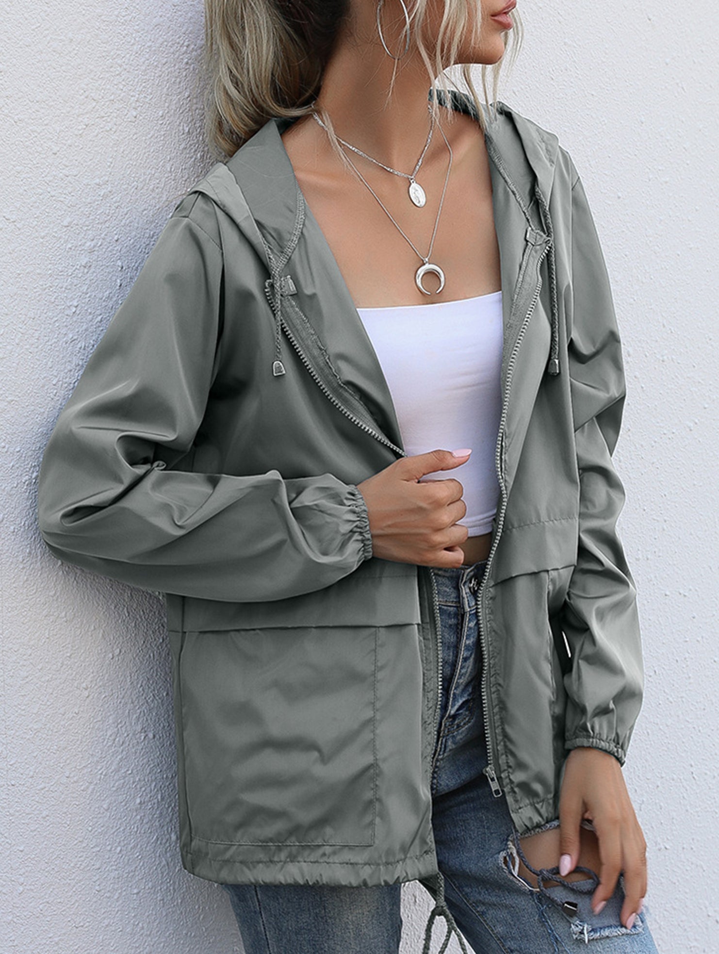 Outdoor hiking raincoat jacket