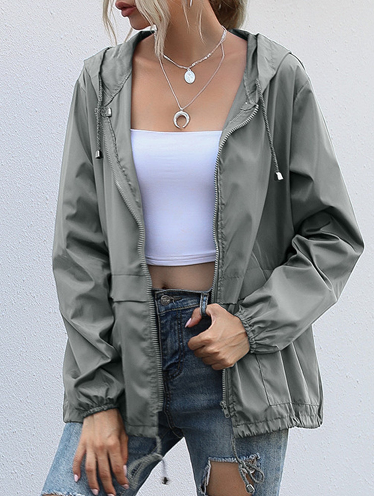 Outdoor hiking raincoat jacket
