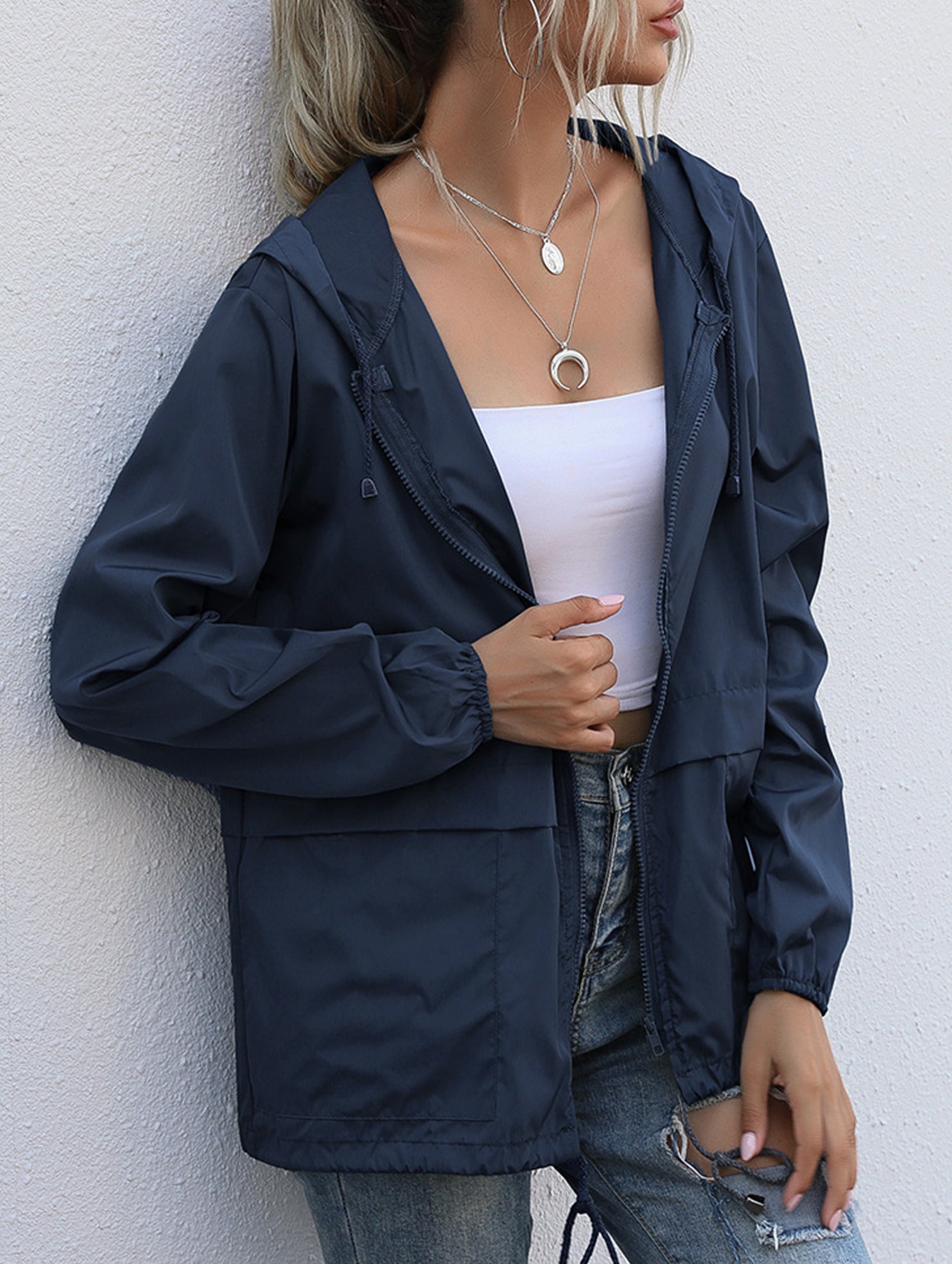 Outdoor hiking raincoat jacket