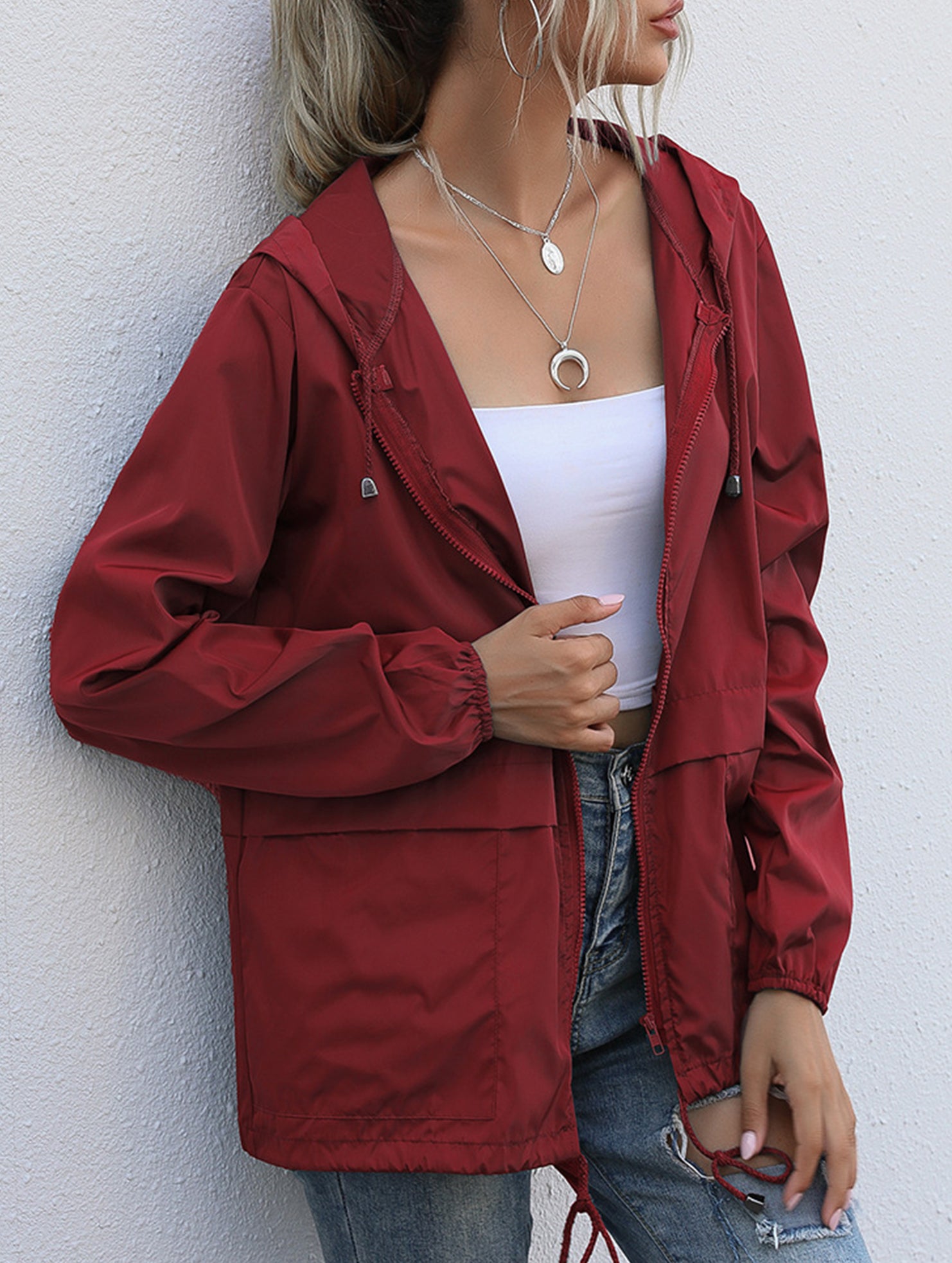 Outdoor hiking raincoat jacket