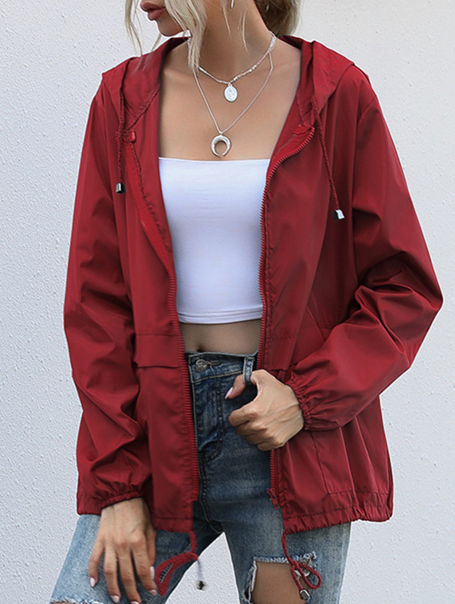 Outdoor hiking raincoat jacket