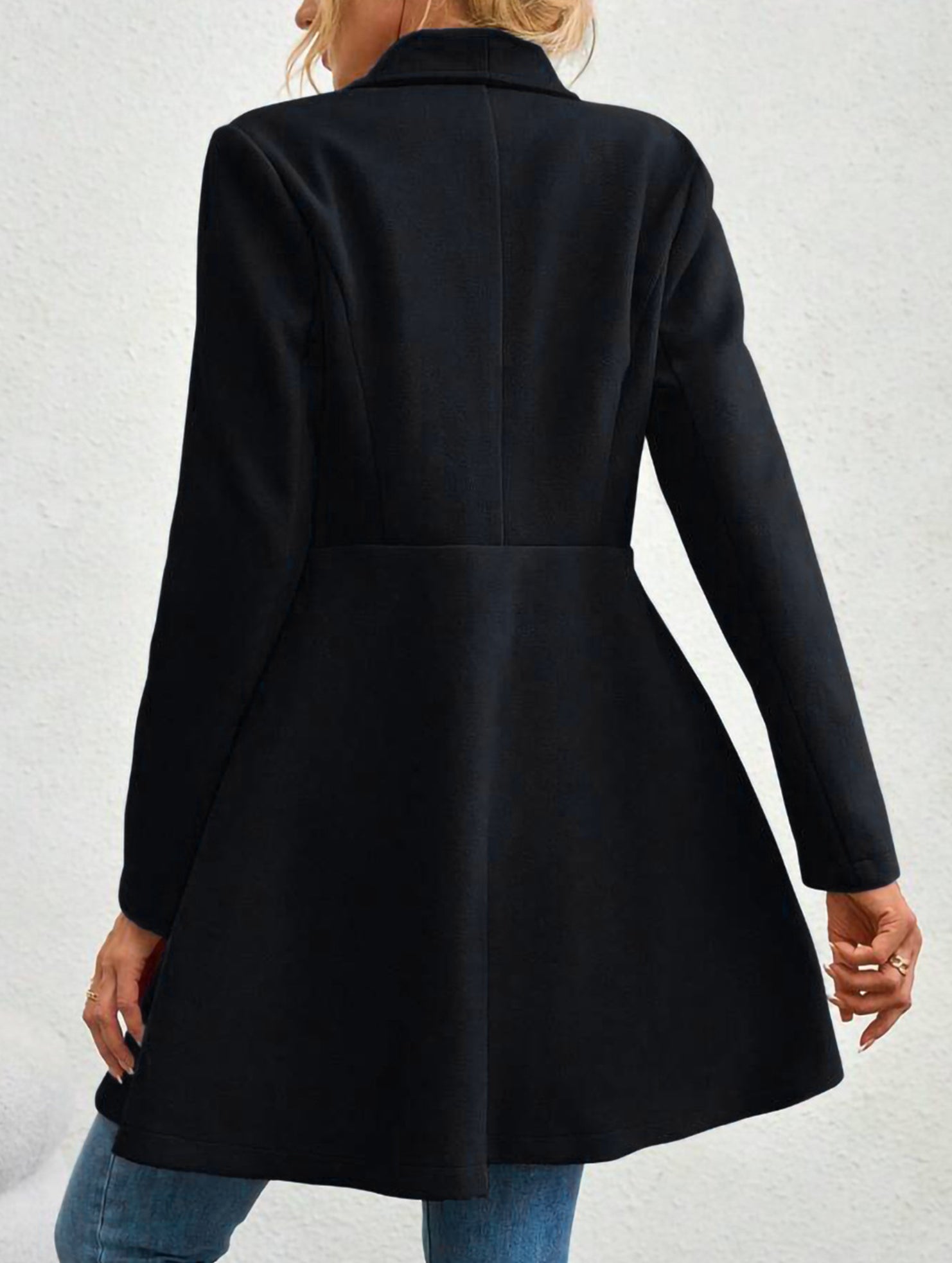 Fashion lapel slim long coat