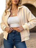 Hot selling solid color long sleeve lapel jacket