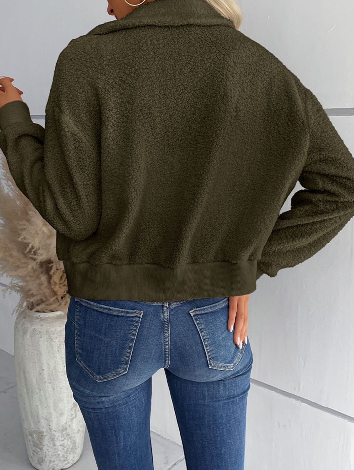 Hot selling solid color long sleeve lapel jacket