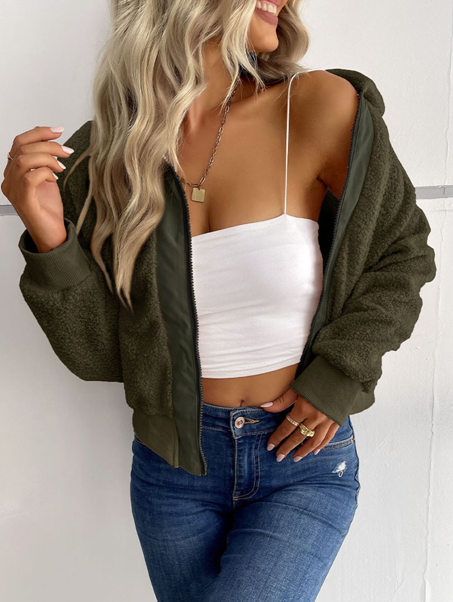 Hot selling solid color long sleeve lapel jacket