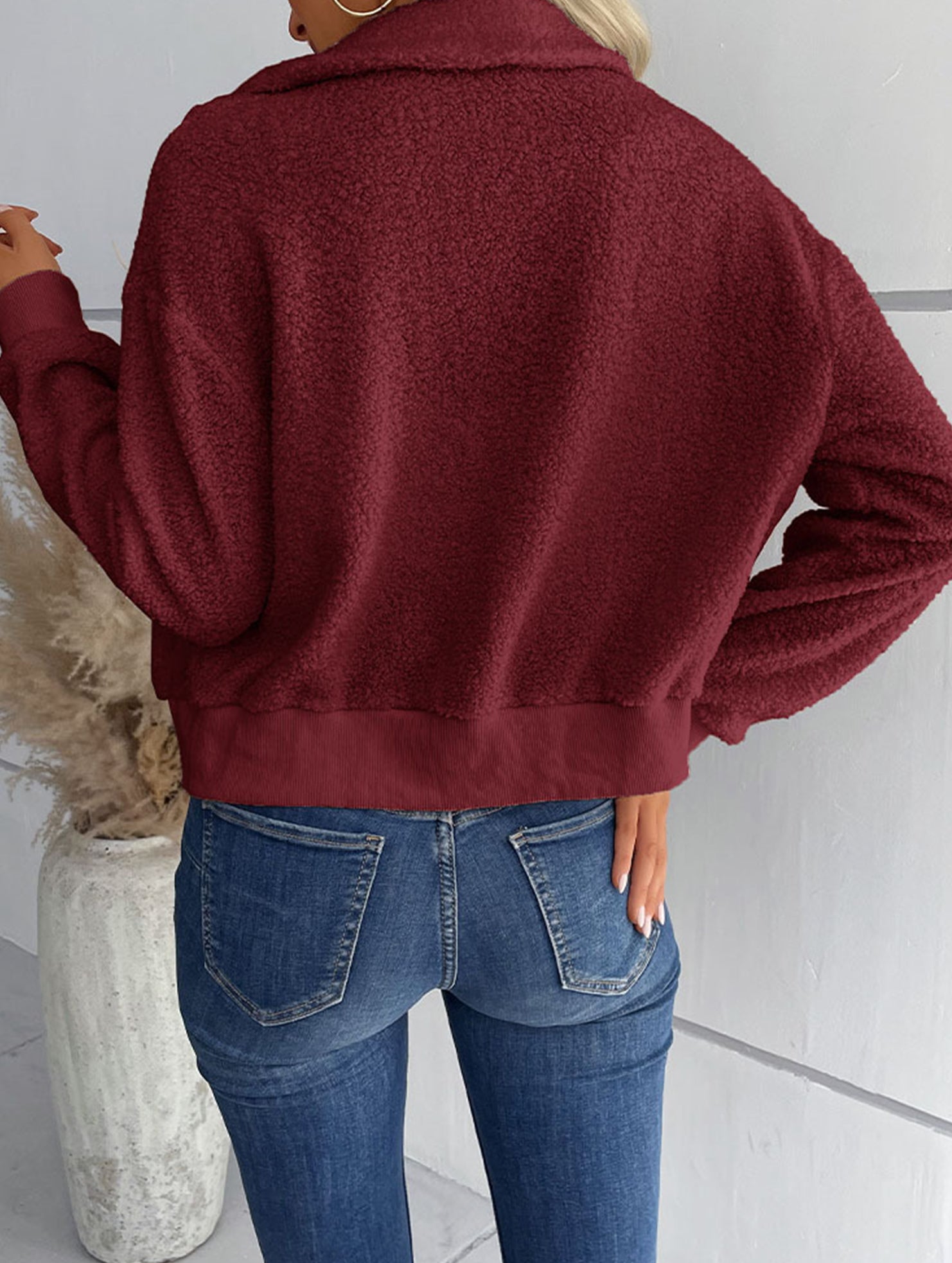 Hot selling solid color long sleeve lapel jacket