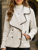 Casual large lapel hemmed short jacket