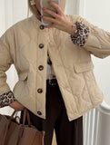 Fashionable casual quilted cotton jacket